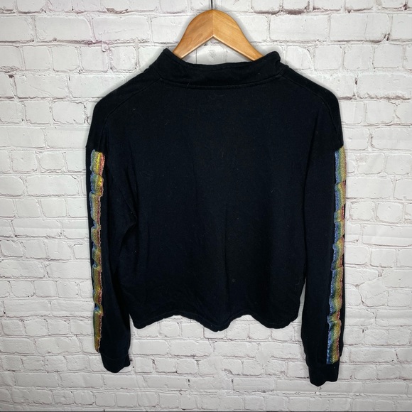 Disney Mickey Mouse Rainbow Striped 1/4 Zip Pullover Sweatshirt Size L - Picture 5 of 5